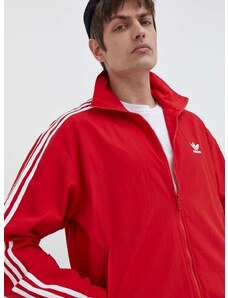 Mikina adidas Originals Adicolor Woven Firebird Track Top pánská, červená barva, vzorovaná, IT2495