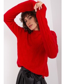 Wool Fashion Italia Červený dámský svetr