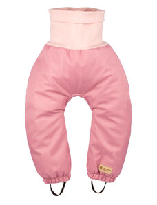 Dětské rostoucí zimní softshellové kalhoty s beránkem Monkey Mum - Růžová ovečka