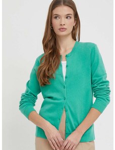 Vlněný svetr United Colors of Benetton zelená barva, lehký