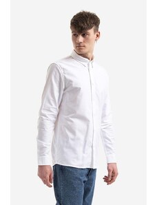 Košile A.P.C. Chemise Greg bílá barva, regular, s klasickým límcem, COECK.H12499-WHITE