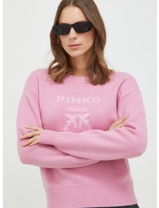 Vlněný svetr Pinko dámský, růžová barva, lehký, 100414.Y7Z4