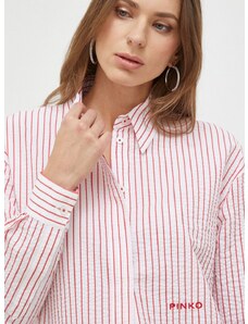 Košile Pinko dámská, červená barva, relaxed, s klasickým límcem, 102476.A1O9