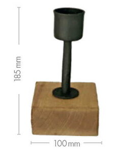 Reichl Kovaný svícen na dřevěném špalku - 185 mm
