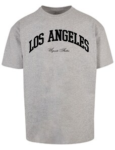 MT Upscale Pánské tričko L.A. College Oversize - šedé