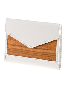 peněženka Linda / white leather & amazaque