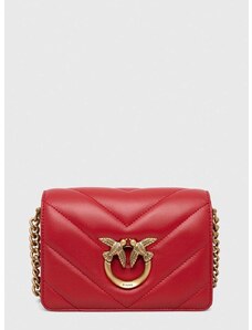 Kožená kabelka Pinko červená barva, 100067.A136