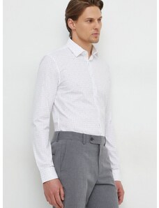 Košile Calvin Klein pánská, bílá barva, slim, s klasickým límcem, K10K112298