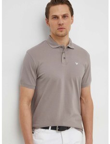 Bavlněné polo tričko Emporio Armani béžová barva, 8N1FQ2 1JTKZ