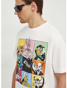 Bavlněné tričko Iceberg x Looney Tunes béžová barva, s potiskem