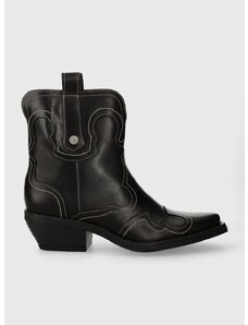 Westernové kožené boty Steve Madden Waynoa dámské, černá barva, na podpatku, SM11003072