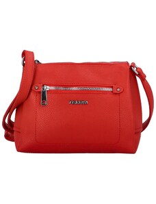 Tessra Stylová dámská koženková crossbody kabelka Siana, červená