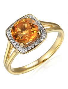 Diamantový prsten Margott, kombinované zlato a citrín