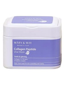 MARY&MAY - COLLAGEN PEPTIDE VITAL MASK - Pláténková maska s kolagenem a peptidy 30 ks 400 ml