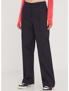 Bavlněné kalhoty adidas Originals Chino Pant černá barva, široké, high waist, IK5998