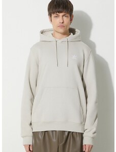 Mikina adidas Originals Trefoil Essentials Hoody pánská, šedá barva, s kapucí, s aplikací, IR7785