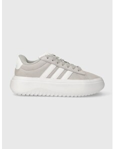 Kožené sneakers boty adidas GRAND COURT šedá barva, IE1103