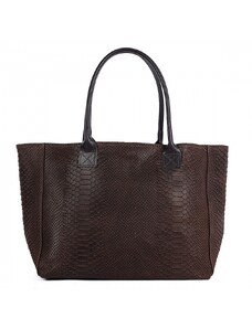 Luxusní italská kabelka z pravé kůže VERA "Brownetta" 28x47cm