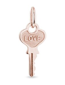 Přívěsek klíček z růžového zlata s nápisem Love KLENOTA P0705004