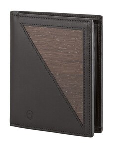 peněženka Peter / black leather & oak