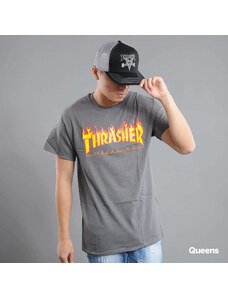 Pánské tričko Thrasher Flame Logo Dark Grey