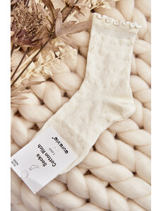 Kesi Vzorované dámské ponožky bílé