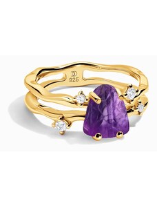 Royal Exklusive Royal Fashion prsten 18k zlato Vermeil SKA-R002-ROSEGOLD-GREENAPATITE