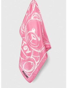 Hedvábný kapesníček Moschino růžová barva, M5761 50347