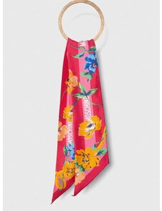 Hedvábný kapesníček Moschino růžová barva, M3091 3242