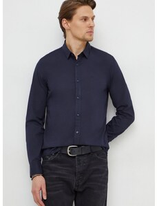 Košile Calvin Klein pánská, tmavomodrá barva, slim, s klasickým límcem, K10K110856