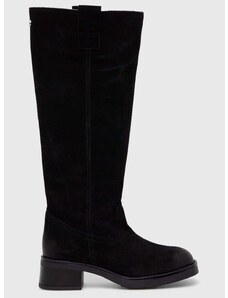 Semišové boty Steve Madden Banner dámské, černá barva, na plochém podpatku, SM11003092
