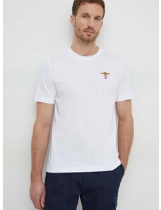 Bavlněné tričko Aeronautica Militare bílá barva, s aplikací