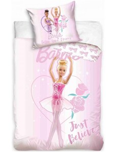 Carbotex Bavlněné ložní povlečení Barbie baletka - 100% bavlna - 70 x 90 cm + 140 x 200 cm