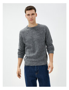 Koton Crew Neck Sweater Long Sleeve Textured Ribbed