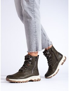 Lace-up women's trappers Shelvt with decorative zipper