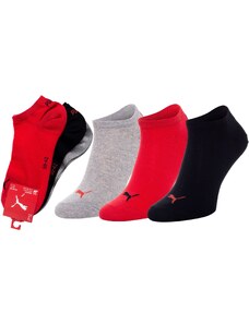 Sada tří párů ponožek v šedé, černé a červené barvě Puma - Dámské