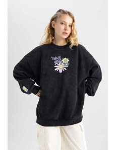 DEFACTO Oversize Fit Smiley Licence Printed Sweatshirt