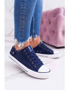 BIG STAR SHOES Women's Classic Low Sneakers Big Star Navy Blue