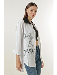 By Saygı Spray Patterned Oversize Shirt