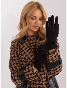 Fashionhunters Černé dotykové zimní rukavice