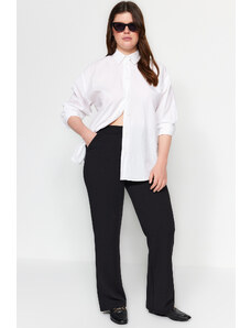 Trendyol Curve Black High Waist Knitted Crepe Plus Size Pants