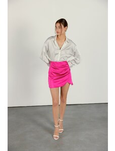 VATKALI Draped Satin Mini Skirt Pink