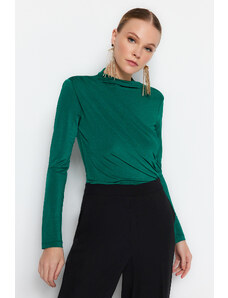 Trendyol Emerald Green Fitted Knitted Bodysuit