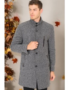 PLT8386 DEWBERRY MEN'S COAT-DIAGONAL LIGHT BLACK-GREY