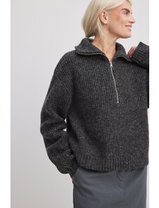 NA-KD Knitted Zip Sweater