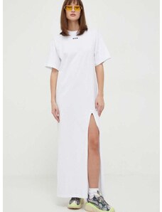 Bavlněné šaty MSGM bílá barva, maxi, oversize