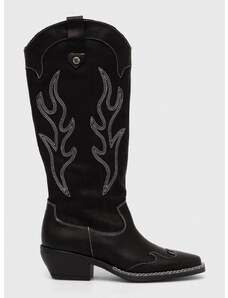 Westernové kožené boty Steve Madden Wenda dámské, černá barva, na podpatku, SM11003097