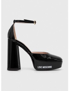 Lodičky Love Moschino černá barva, na podpatku, JA1030CG1IIM0000