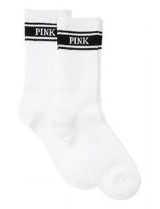 Victoria's Secret Victoria's Secret PINK pohodlné vysoké ponožky 2 páry - UNI / Bílá / Victoria's Secret
