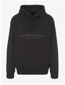 Černá pánská mikina s kapucí Armani Exchange - Pánské